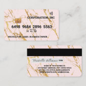 Visite Marbre rose or | Style de carte de débit (Devant / Derrière)