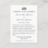 Visite Mariage catholique de Guadalupe Favoriser la Carte (Dos)