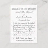 Visite Mariage catholique de Noël Favoriser la Carte Sain (Dos)