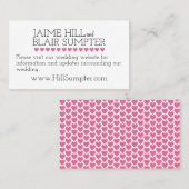 Visite Mariage Site Web Carte de fermeture Pink Typograph (Devant / Derrière)