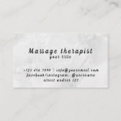 Visite Massothérapeute Carte de réduction professionnelle (Dos)