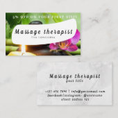 Visite Massothérapeute Carte de réduction professionnelle (Devant / Derrière)