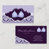 Visite Mauve pourpre de soutien-gorge de damassé de carte (Devant / Derrière)