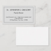 Visite Médecin de famille simple et professionnel carte (Devant / Derrière)