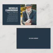 Visite Mémorial funéraire en Carte photo de mémoire d'amo (Devant / Derrière)