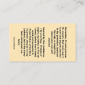 Visite Mémoriser la carte de prière Saint-Joseph (Dos)