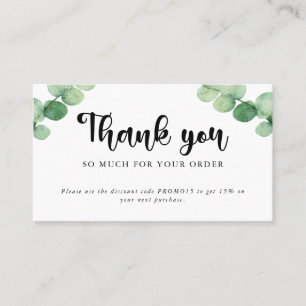 Visite Merci Carte de Remise Boutique Eucalyptus