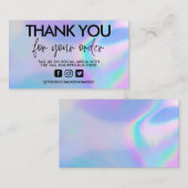 Visite Merci de calligraphie holographique Carte de visit (Devant / Derrière)