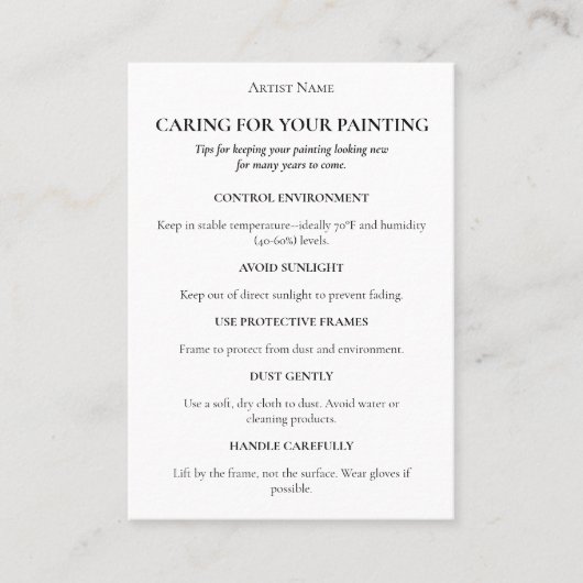 Visite Merci de carte de soins de peinture modifiable (Devant)