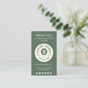 Visite Merci de logo personnalisable pour votre carte de