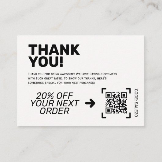 Visite Merci d'insérer la carte | Code de réduction (Devant)