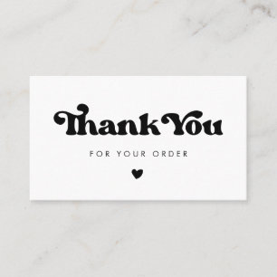 Visite Merci rétro élégant pour votre carte de commande