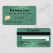 Visite Mermaid Parties scintillant Turquoise Carte de cré (Devant / Derrière)