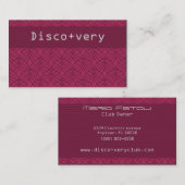 Visite Metro Retro Carte de visite, Cosmopolite Rose (Devant / Derrière)