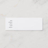 Visite Mini Appelez-moi… Carte maigre de profil (Dos)