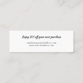 Visite Mini aquarelle fleurs indigo merci carte de réduction (Dos)