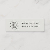 Visite Mini Billet de Boisson | Carte de Logo Gris Événement d (Devant)