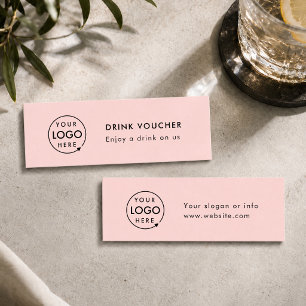 Visite Mini Bon de boisson Carte de logo d'événement de fête