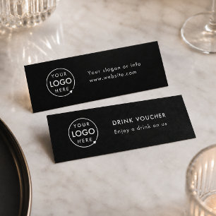 Visite Mini Bon de boisson d'entreprise Carte de logo d'évén