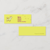 Visite Mini Carte blanche de profil de chien (Devant / Derrière)