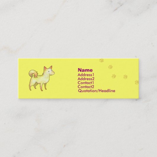 Visite Mini Carte blanche de profil de chien (Devant)