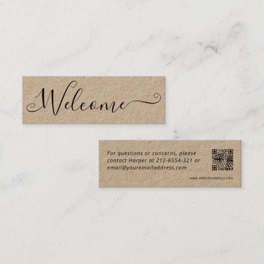Visite Mini Carte cadeau de location de maison QR (Devant / Derrière)