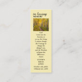 Visite Mini Carte commémorative de célébration de la vie (Dos)