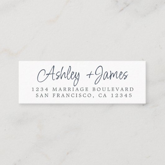 Visite Mini Carte d'adresse de retour avec date RSVP arrière (Devant)