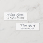 Visite Mini Carte d'adresse de retour avec date RSVP arrière (Devant / Derrière)