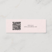 Visite Mini Carte d'affichage rose à l'appui du code QR de scr (Dos)