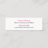 Visite Mini Carte d'appel de la maman pour jouer (Dos)