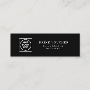 Visite Mini Carte de bon de boisson noire Événement d'entrep