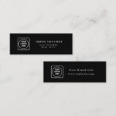 Visite Mini Carte de bon de boisson noire | Événement d'entrep (Devant / Derrière)