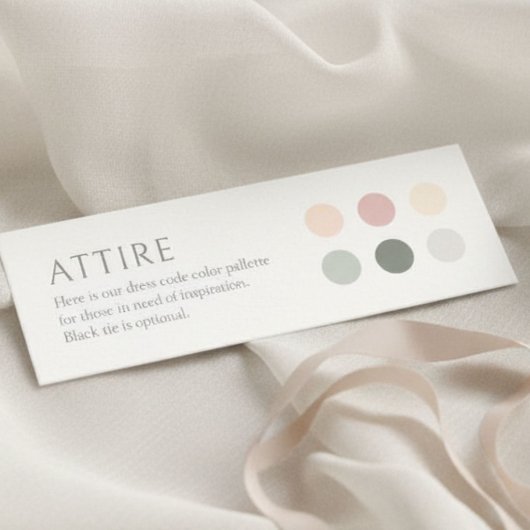 Visite Mini Carte de code vestimentaire de mariage à points de