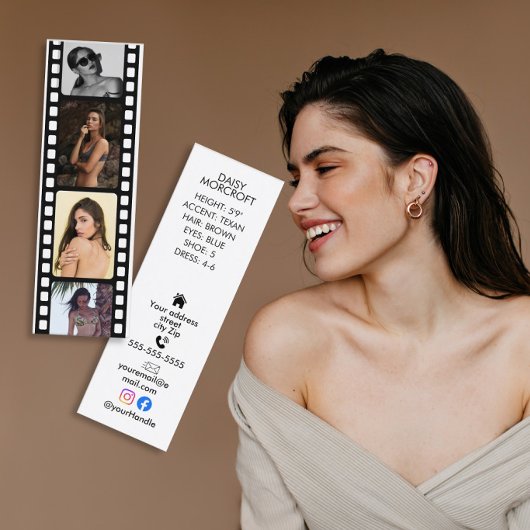 Visite Mini Carte de composite de l'acteur pour le casting