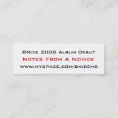 VISITE MINI CARTE DE DÉBUT D'ALBUM DE NOVICE (Dos)
