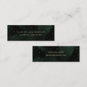 Visite Mini Carte de Diplômé Croissant de Lune Émeraude Célest (Devant / Derrière)