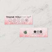 Visite Mini Carte de fidélité Hot Pink Maquillage Merci (Devant / Derrière)