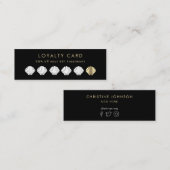 Visite Mini carte de fidélité noire coquillage doré (Devant / Derrière)