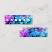 Visite Mini Carte de fidélité Paint Splatter Gold et Purple (Devant / Derrière)