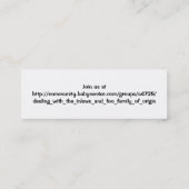 Visite Mini Carte de l'arbre généalogique DWIL - petite (Dos)