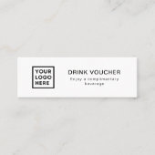 Visite Mini Carte de logo du bon de boisson de l'événement de (Devant)