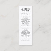 Visite Mini Carte de marque-page promo minimale pour lancement (Dos)