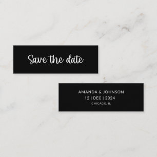 Visite Mini Carte de marque-page "Save the Date" minimaliste n