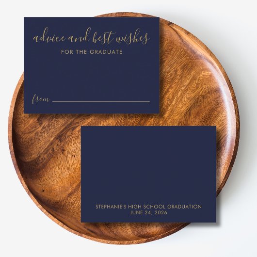 Visite Mini Carte de nom Bleu Or Classe de 2026 Insert Grad