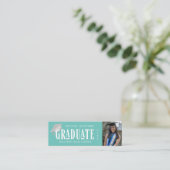 Visite Mini carte de nom de diplômé en écriture élégante (Debout devant)