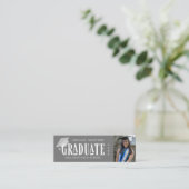 Visite Mini carte de nom de diplômé en écriture élégante (Debout devant)