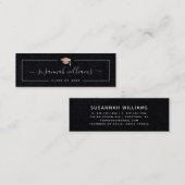 Visite Mini Carte de nom de diplôme Rose de script moderne Cas (Devant / Derrière)