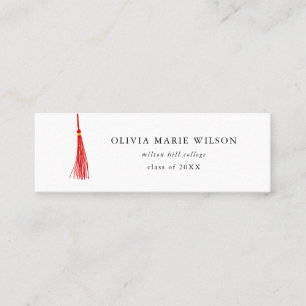 Visite Mini Carte de nom de la graduation Red Tassel