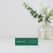 Visite Mini Carte de nom de remise de diplôme rayée vert foncé (Debout devant)
